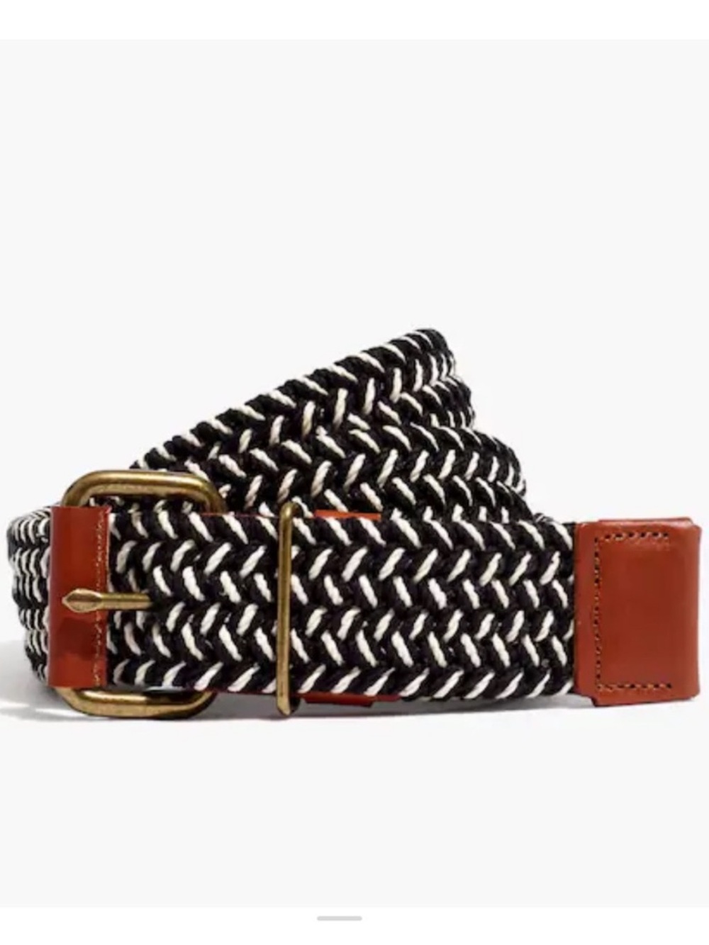 Madewell black/white woven belt M/L